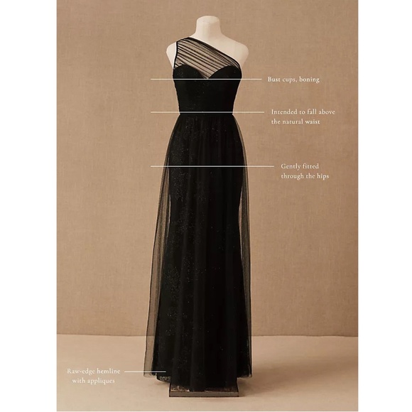 Hayley Paige x BHLDN | Phoebe One-Shoulder Tulle Maxi Dress | NWT - Picture 7 of 7